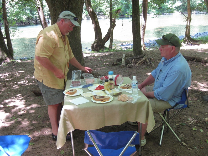 Watauga Float Trip _36_ - The Lunch Spread - Dining in style.JPG
